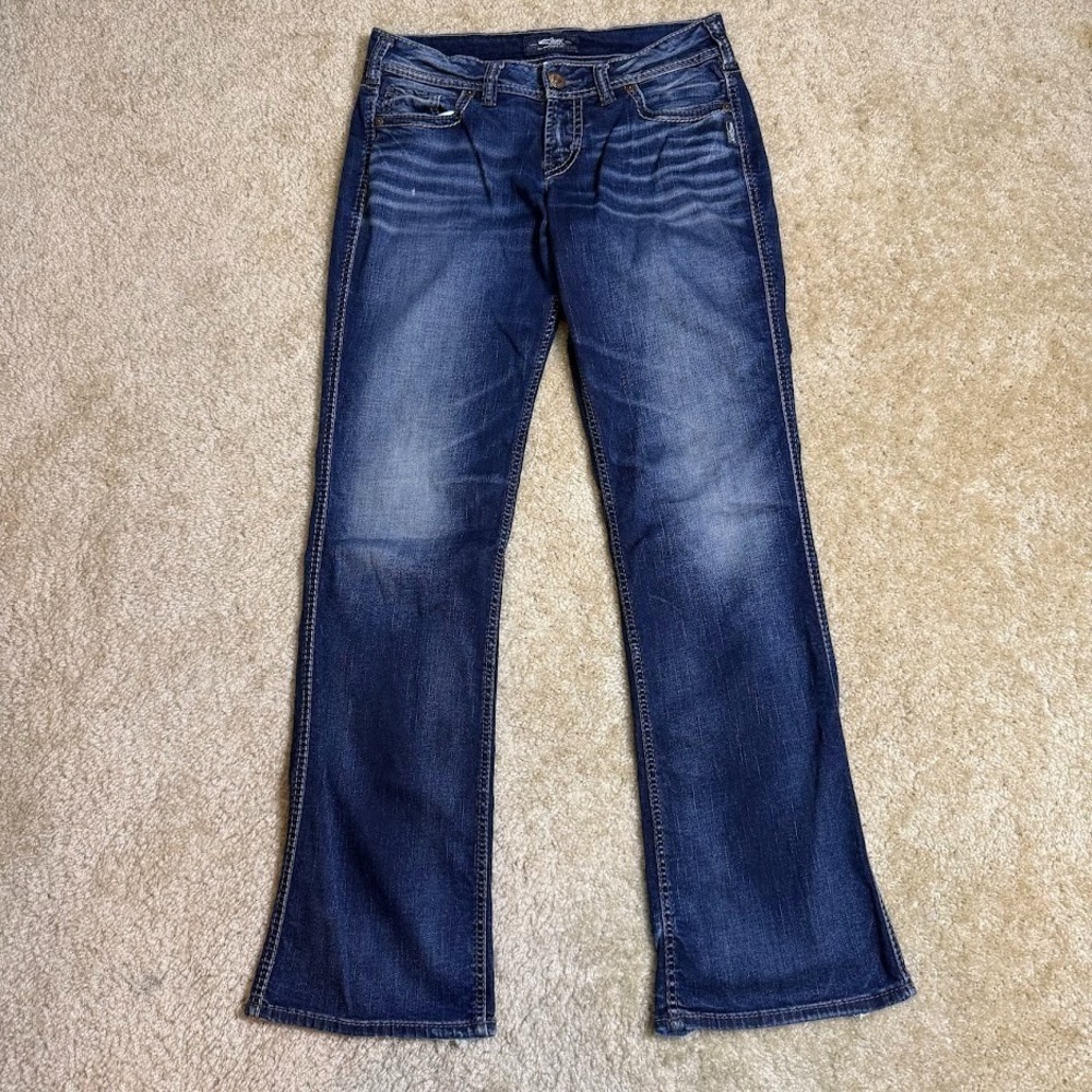 Silver Jeans Co Suki Slim Boot Jeans Womens 29 (31) x33 Blue Bootcut Stretch